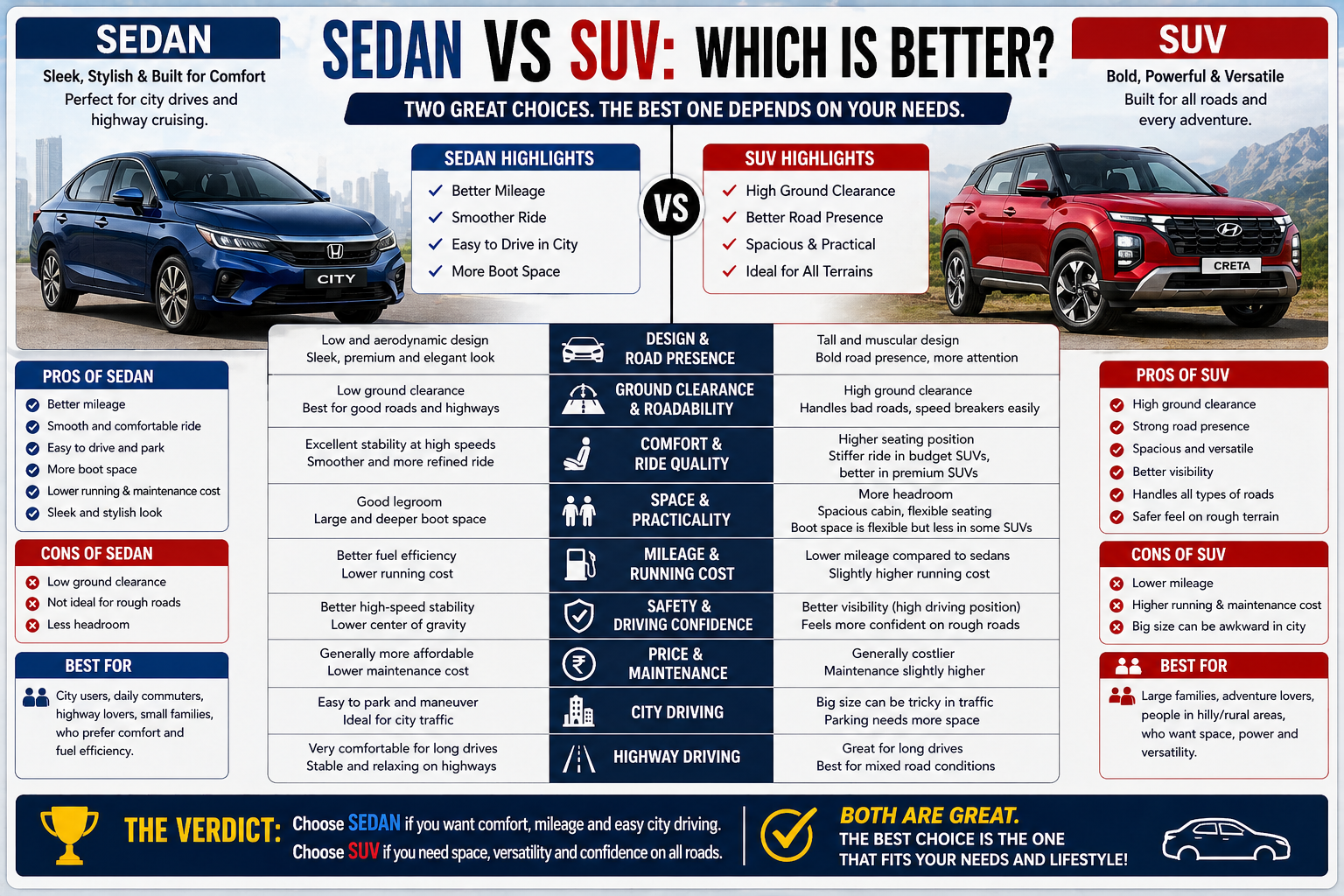 Sedan vs SUV Which is better आपके लिए कौन सी कार है सही