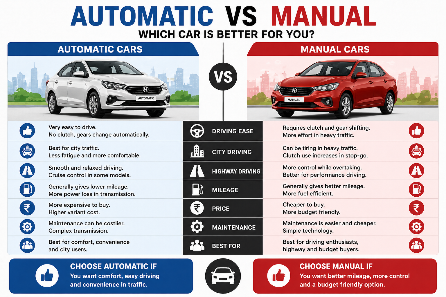 Automatic vs Manual Cars कौन सी कार आपके लिए सही है