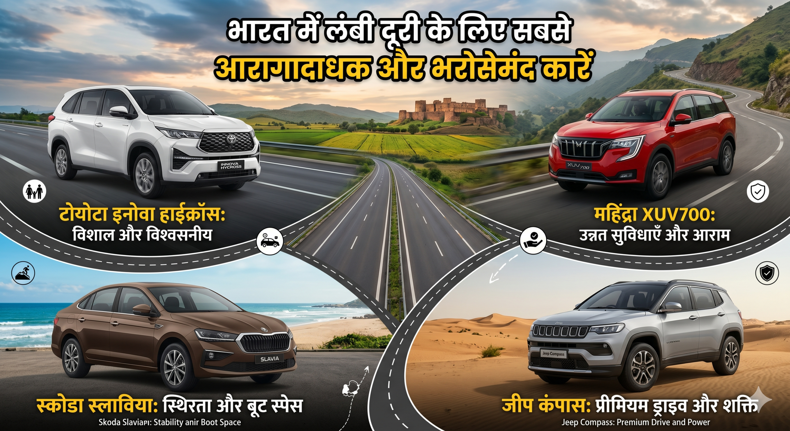 Best Cars for Long Drive भारत में लंबी दूरी के लिए सबसे आरामदायक और भरोसेमंद कारें